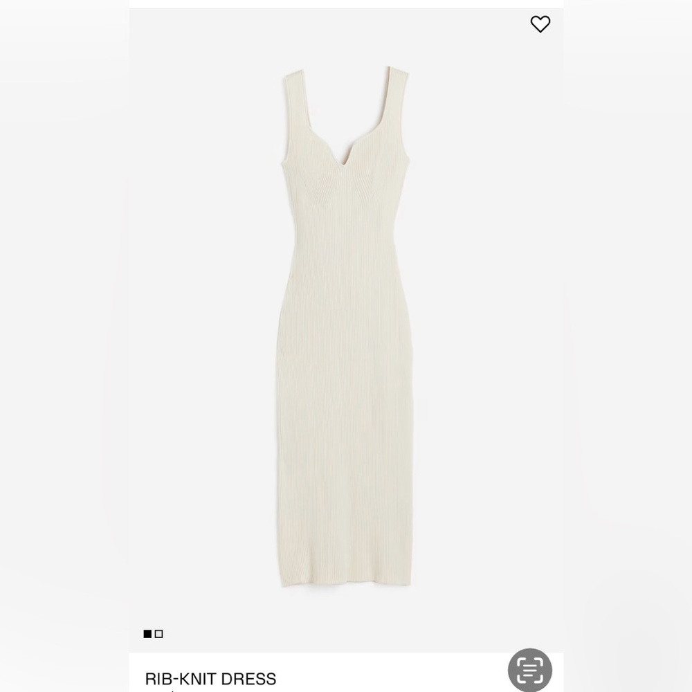H&M Cream Ribbed Dress